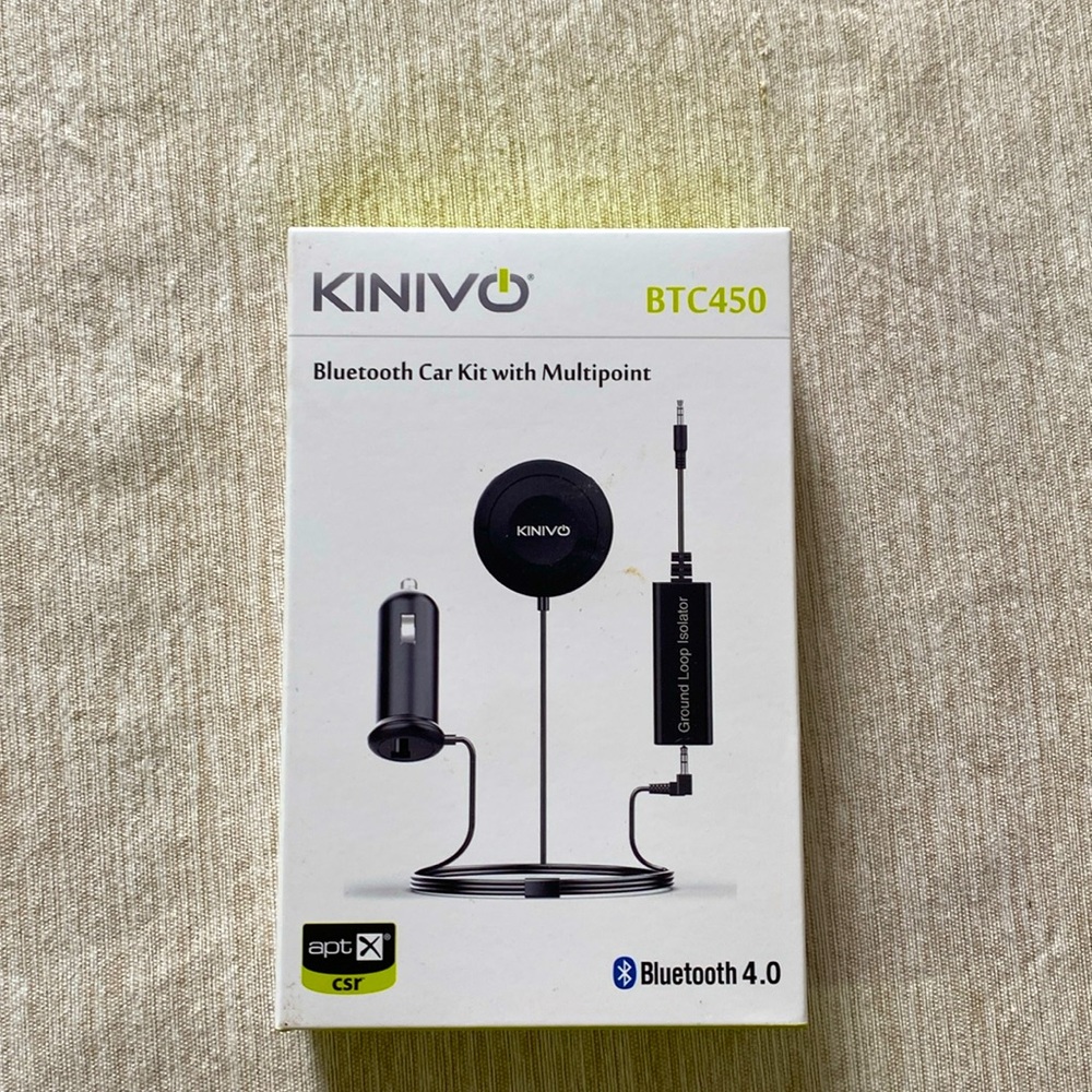 Kinivo BTC450 Bluetooth Car Kit Hands-Free, AUX Bluetooth Adapter for Cars